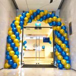 Blue and Gold Balloon Arch