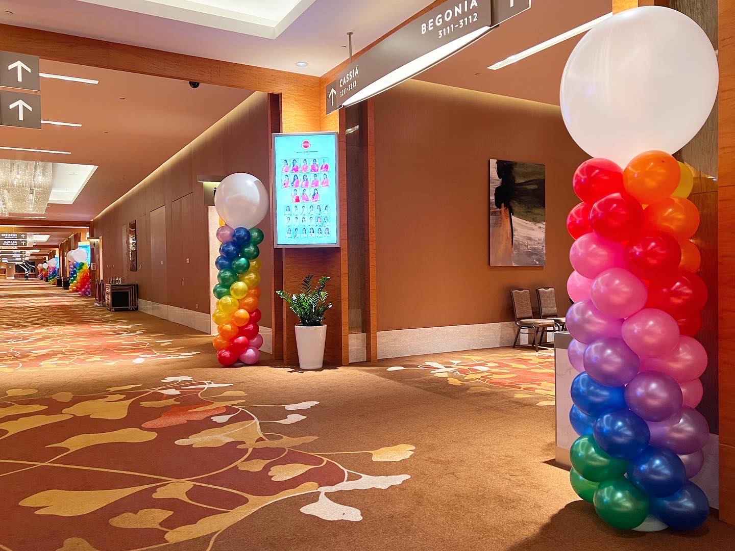 Rainbow Balloon Pillars Decoration