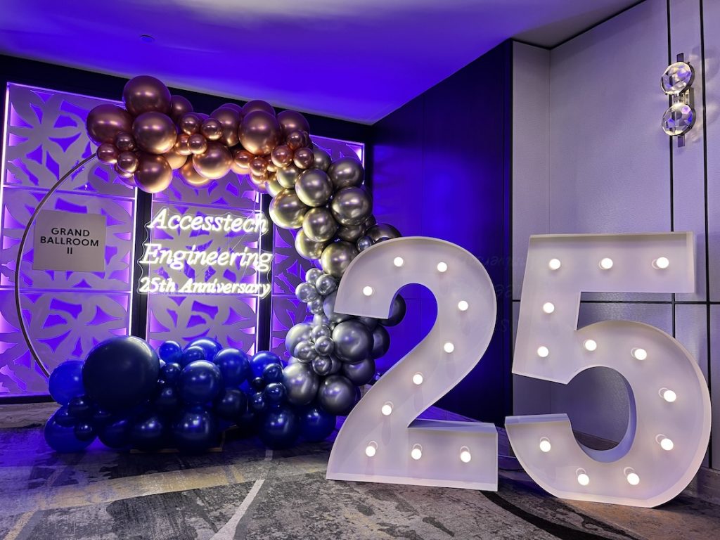 Organic Balloon Decor with neon light