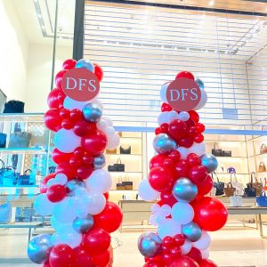 Organic Balloon Pillars Decoration