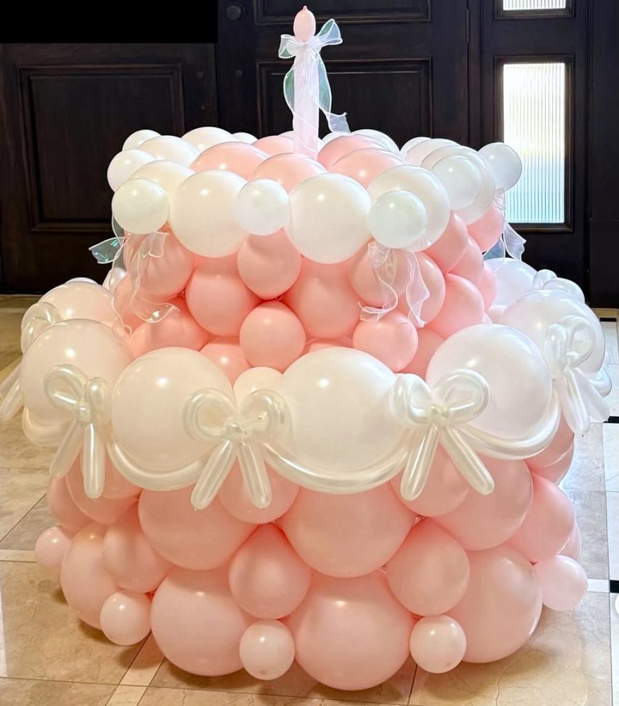 Balloon Birthday Cake Sculpture