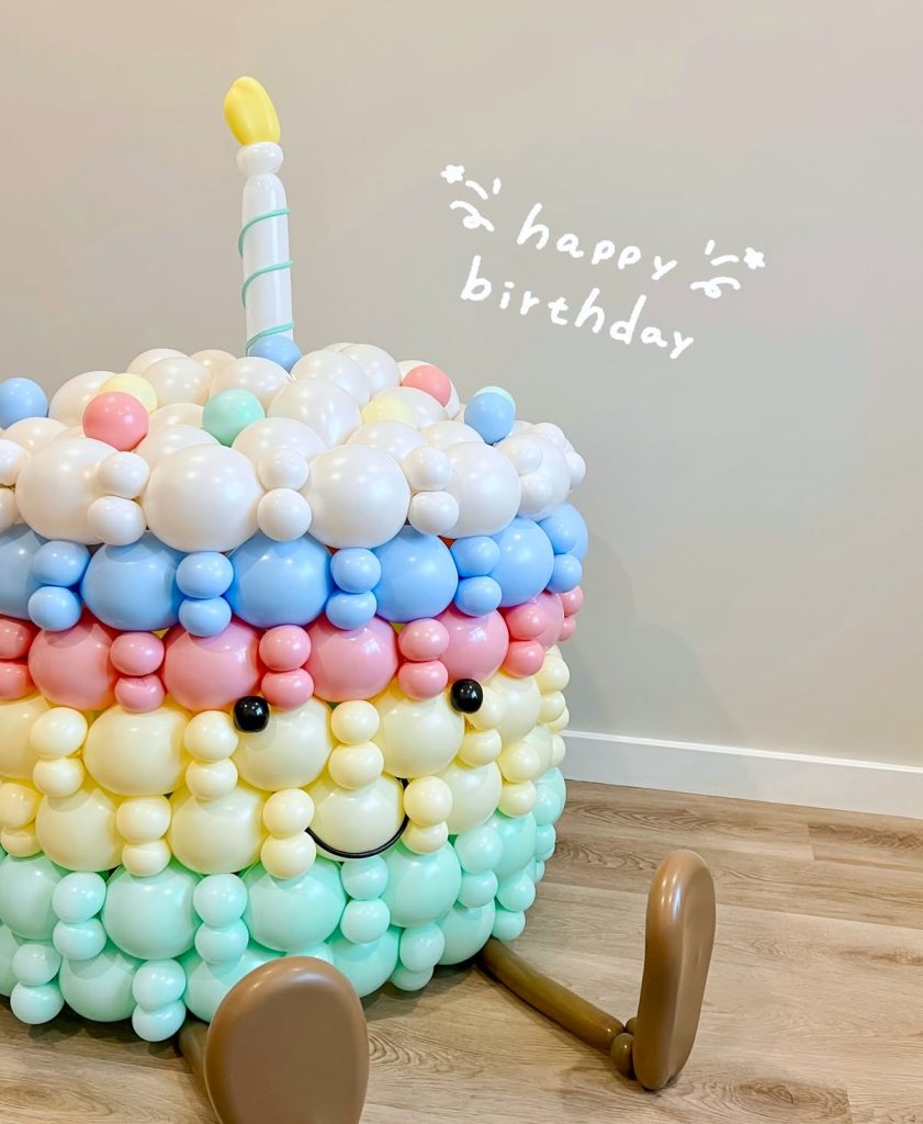 Giant Balloon Birthday Cake Sculpture