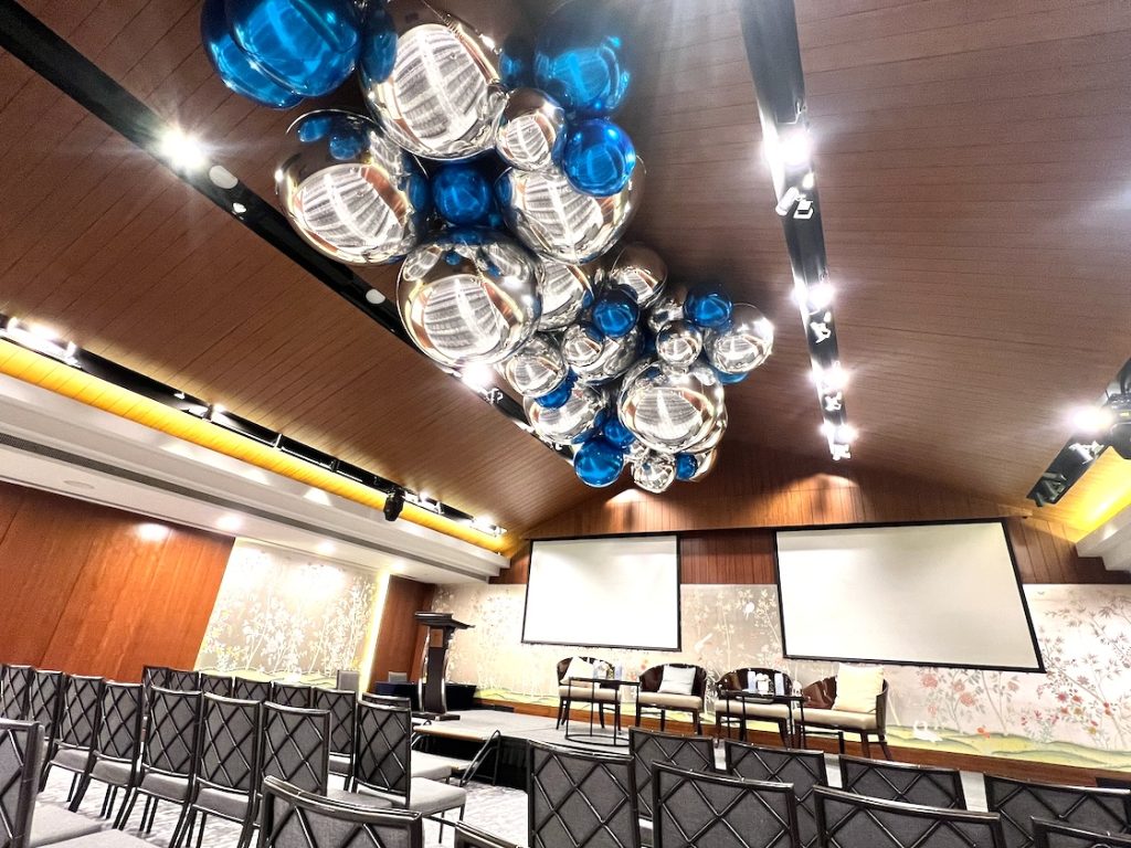 Ceiling orbs mirror balloon decoration