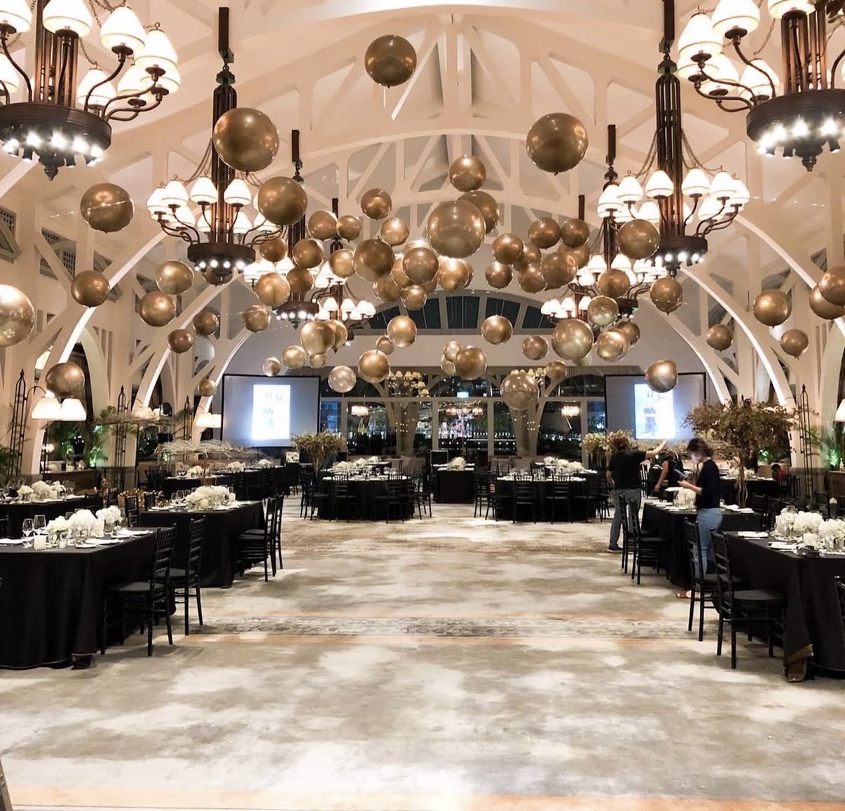 Helium Balloons Ceiling Decor in Singapore