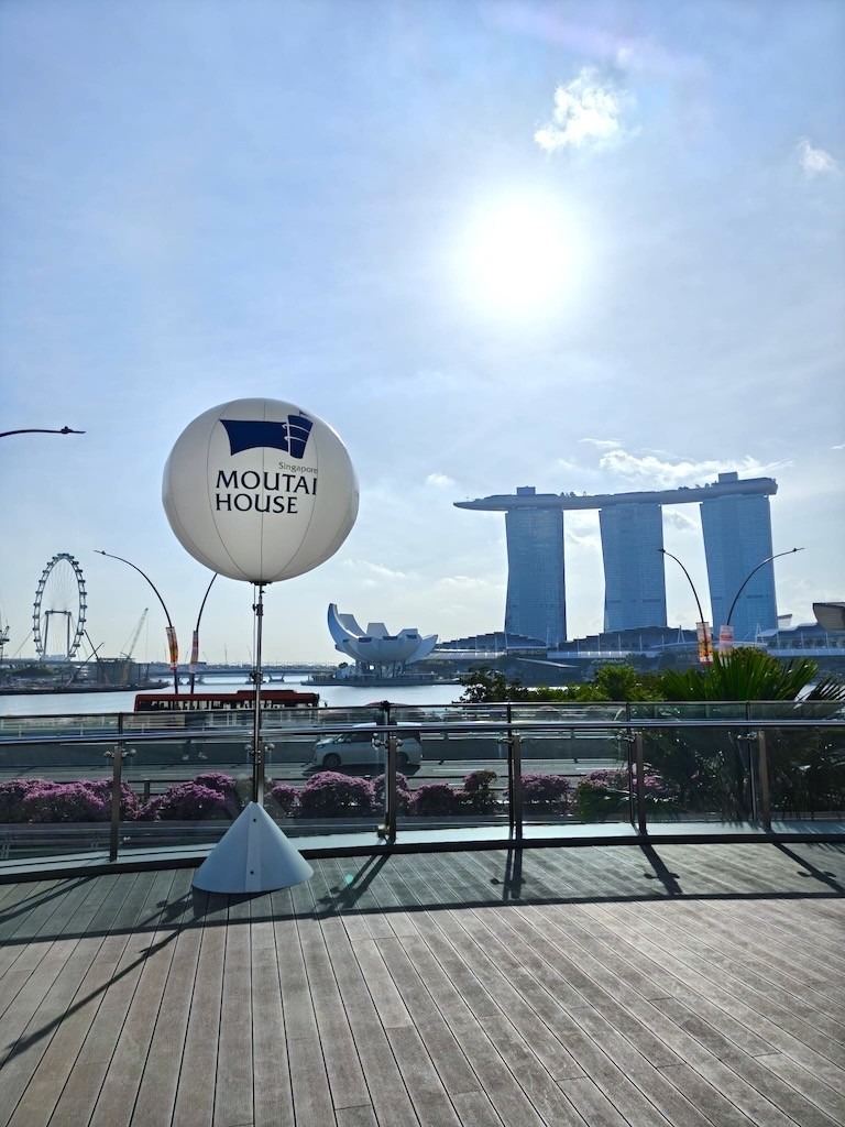 branded advertising balloon stand marina bay corporate event singapore