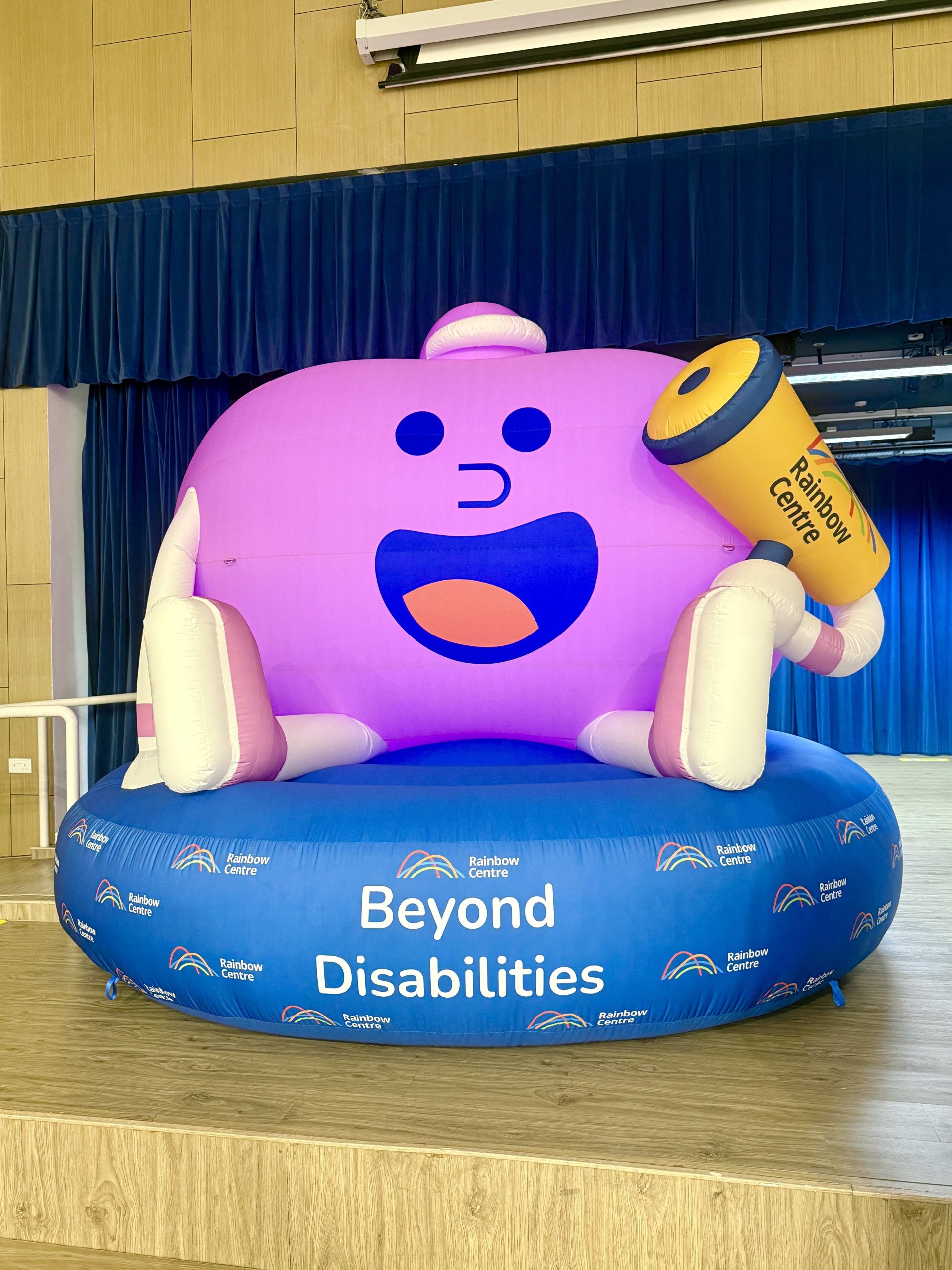 custom inflatable mascot rainbow centre event singapore scaled
