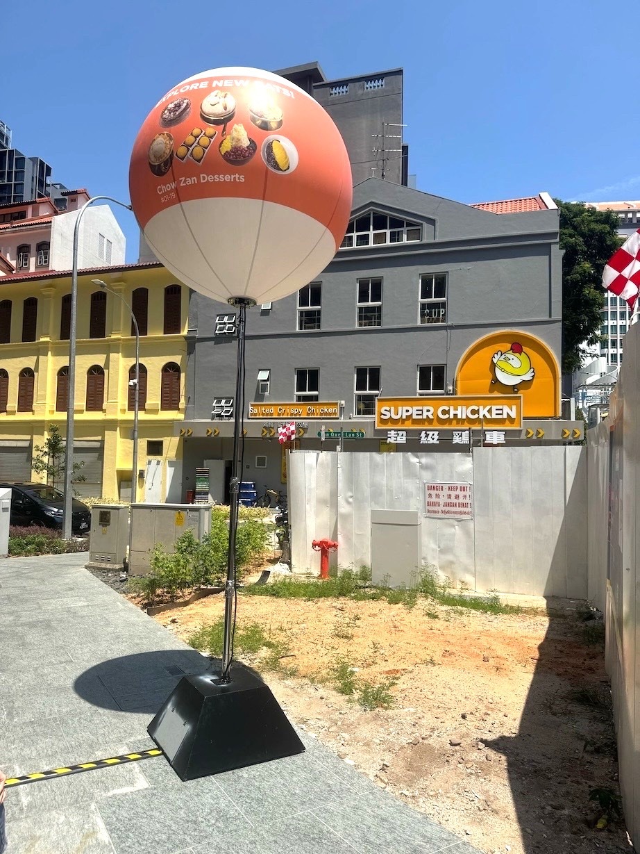 Advertising balloon stand for outdoor branding rental in Singapore