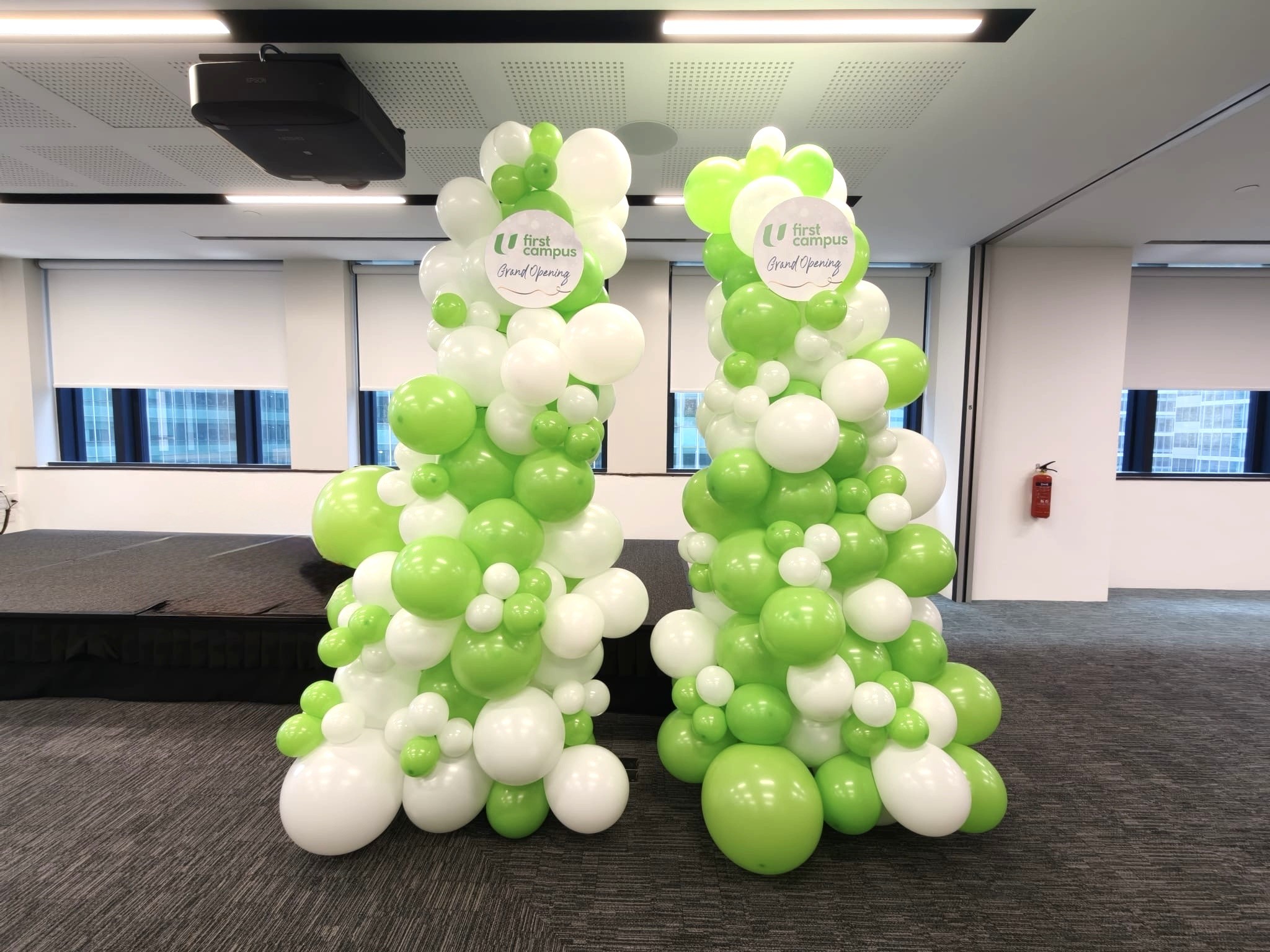 Balloon Decoration Singapore: Complete Setup Checklist for Perfect Events 7 Organic balloon columns at grand opening corporate event in Singapore