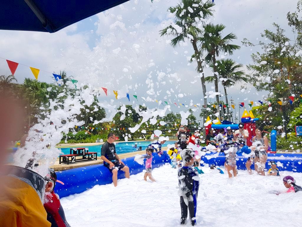 Inflatable Pool + Foam Machine — water inflatables rental in Singapore