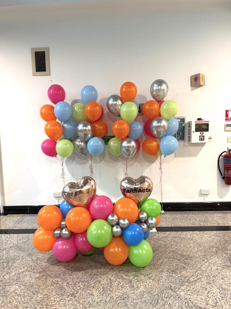 Colourful organic balloon decoration for corporate event Singapore