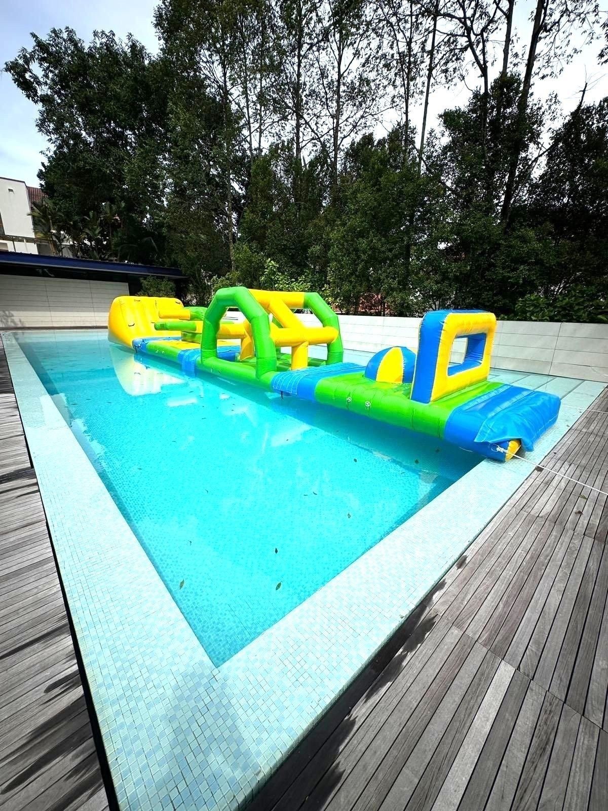 Inflatable water obstacle course pool party rental Singapore