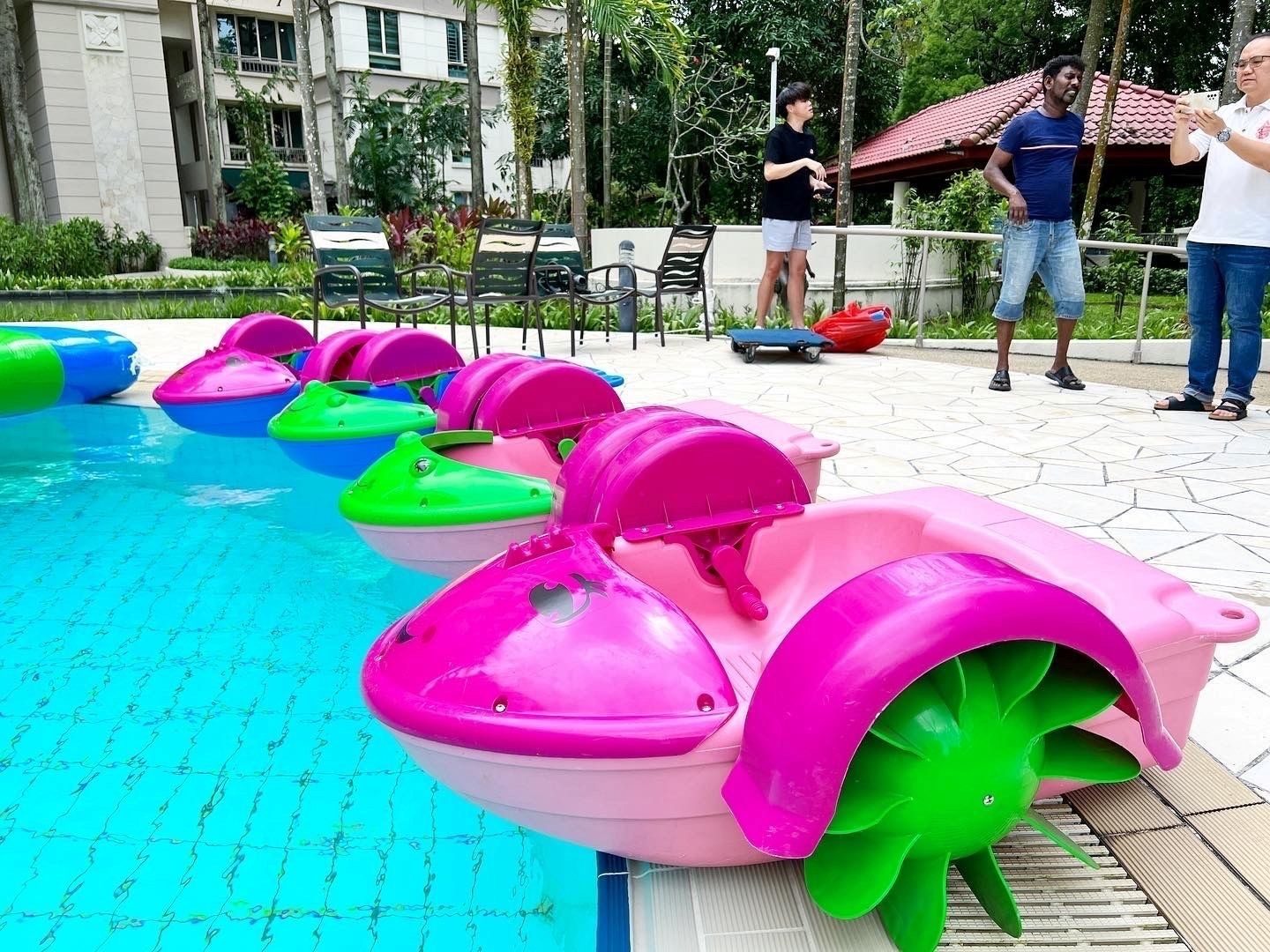 Kids paddle boats pool water games rental Singapore