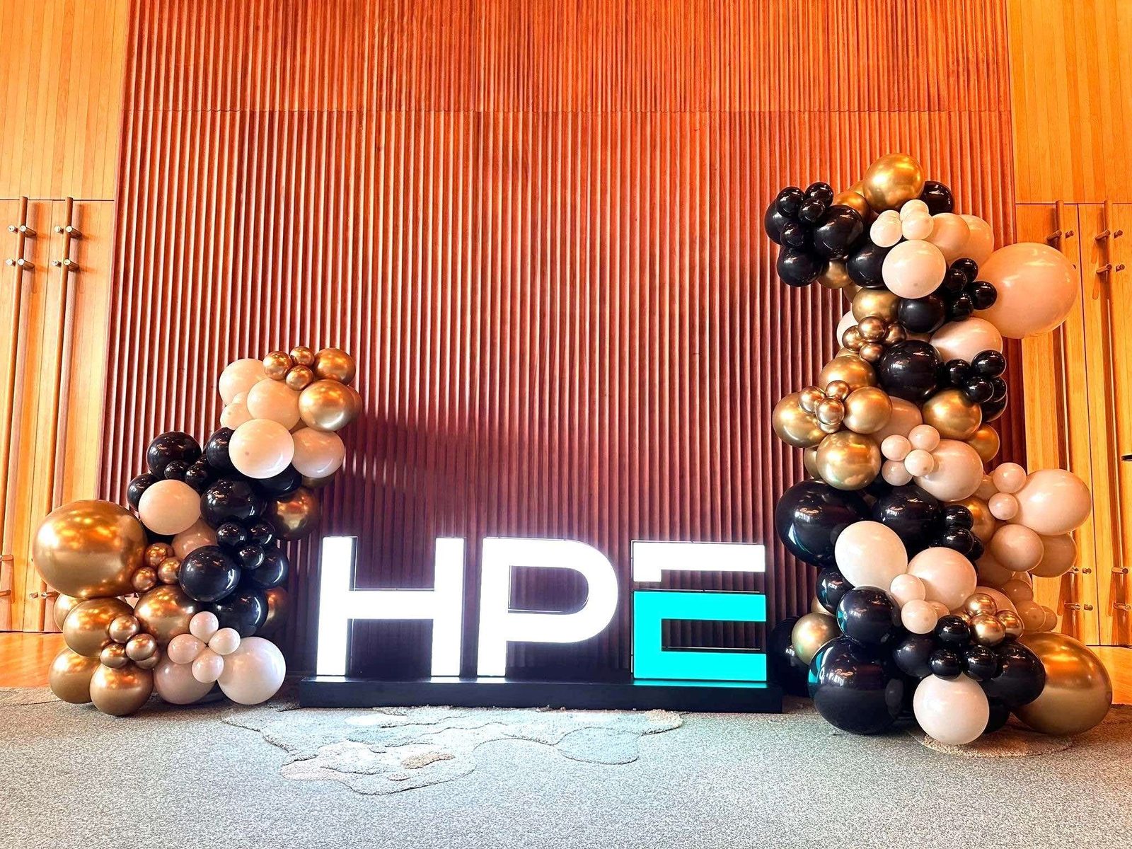 Organic balloon garland corporate event backdrop Singapore
