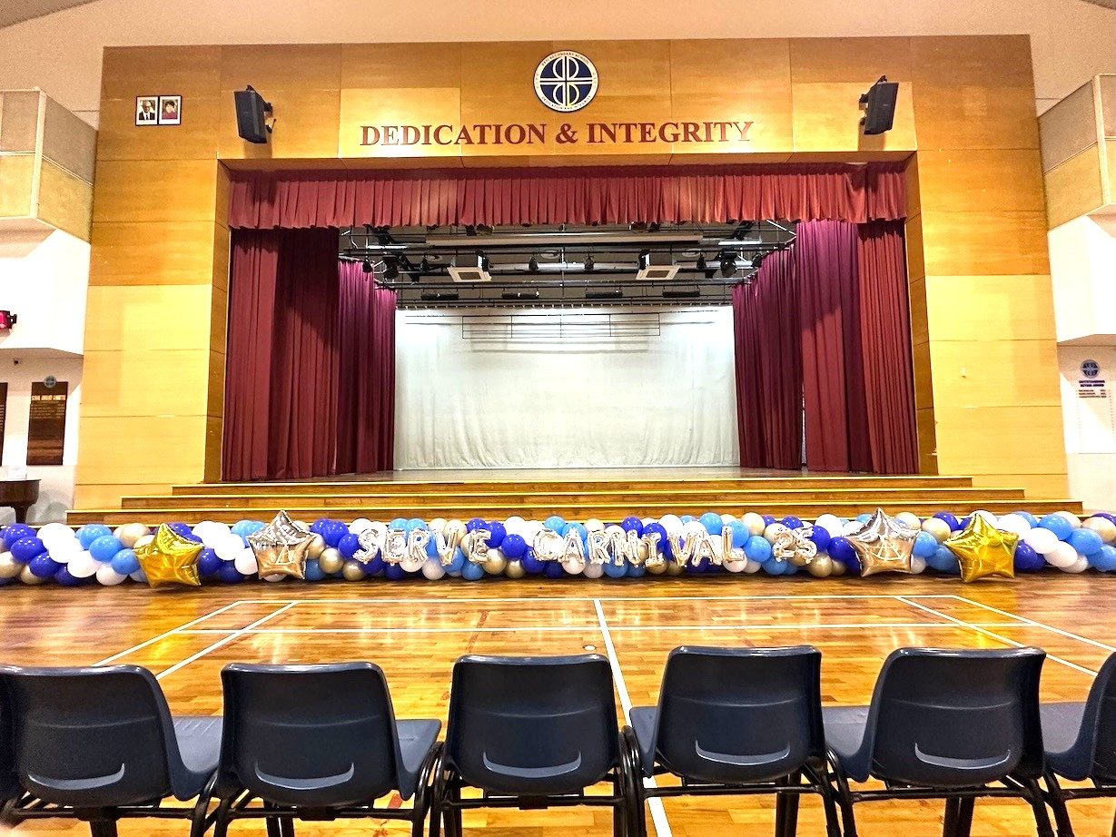 School carnival stage balloon garland decoration Singapore